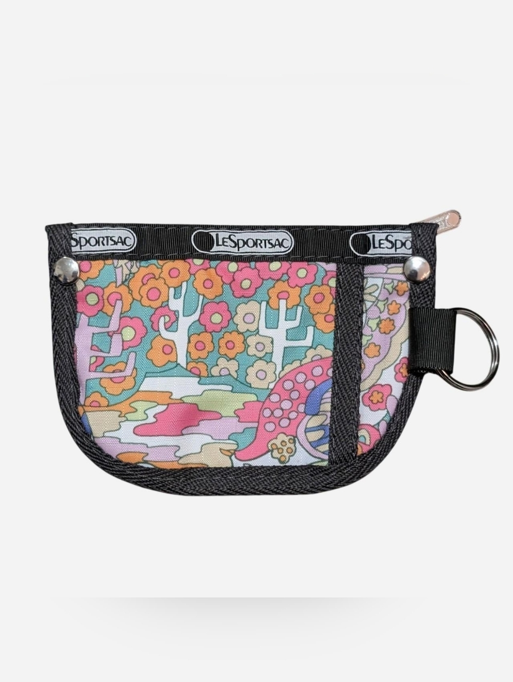 LeSportsac Key Coin Pouch Purse Keyring Holder ID card holder zipper bag